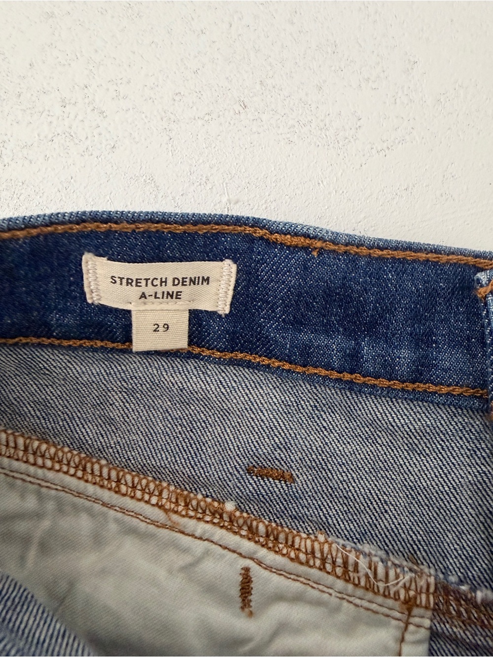 Madewell Dark Blue Stretch Denim A-Line Mini Skirt Women’s size 29 - Picture 5 of 10
